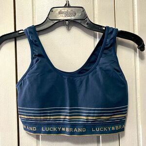 LUCKY Brand Sports Bra graphic stripes blue M